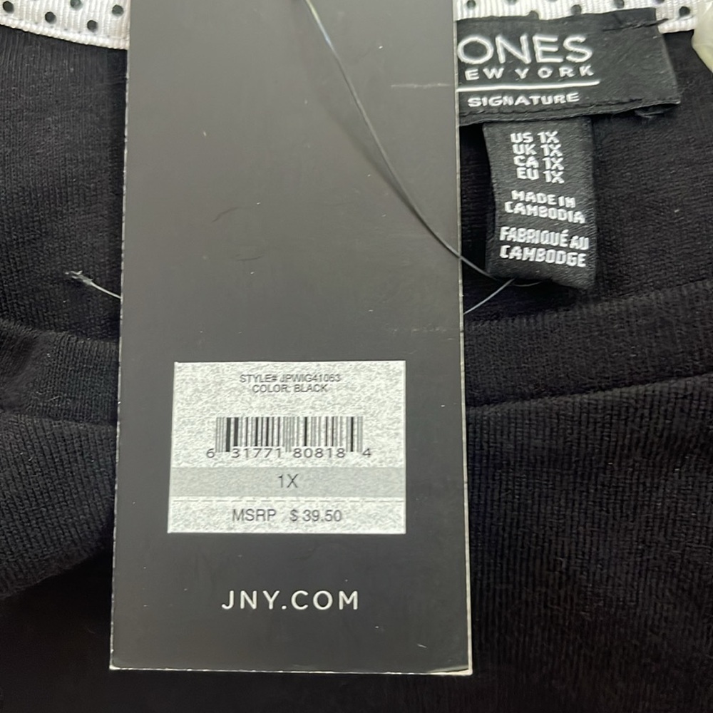 NWT Jones New York black shirt. Size 1X - Picture 5 of 7